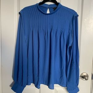 Ann Taylor Mixed Media Blouse Sz L